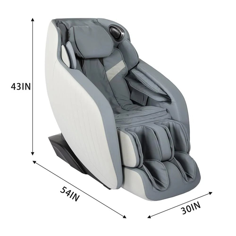 Blue Faux Leather Zero Gravity Recliner 3D Programmable Massage Chair cold plunge tub for home recovery - Narrow Gate Wellness