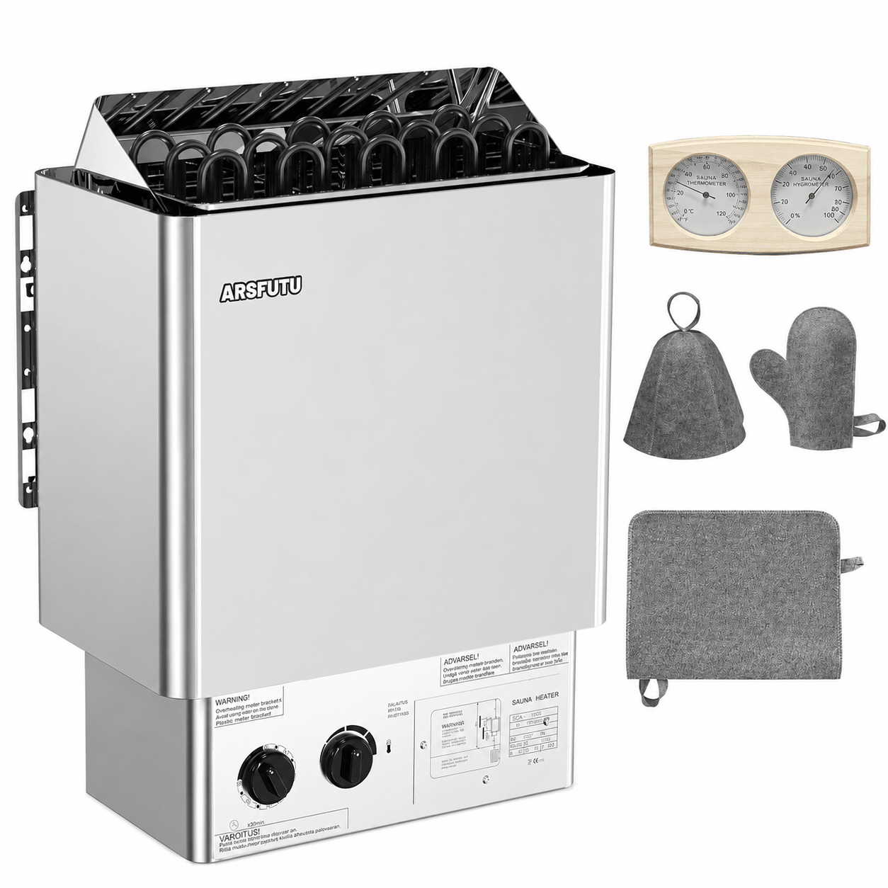 Sauna Heater 9KW 220V Electric Sauna Stove with UL Test Report Thermo-Hygrometer Sauna Hat Set for 310-460 Cu.Ft Home Hotel Spa Sauna Room cold plunge tub for home recovery - Narrow Gate Wellness