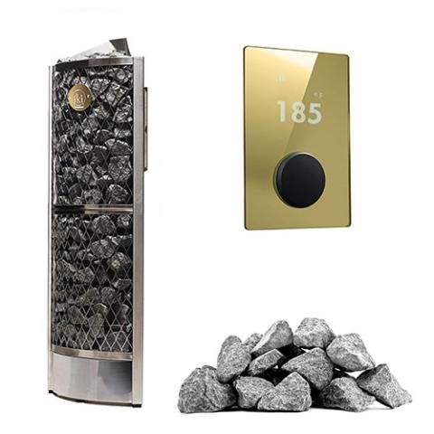 IKI Corner Series 9kW Sauna Heater Package cold plunge tub for home recovery - Narrow Gate Wellness