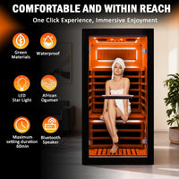 Personal Infrared Sauna Designed for Daily Wellness, Low EMF Heating, Starry Light Ceiling, Built-In Speakers cold plunge tub for home recovery - Narrow Gate Wellness