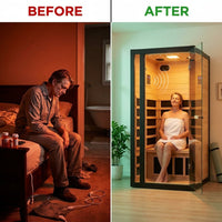 Personal Infrared Sauna Designed for Daily Wellness, Low EMF Heating, Starry Light Ceiling, Built-In Speakers cold plunge tub for home recovery - Narrow Gate Wellness