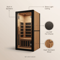 Personal Infrared Sauna Designed for Daily Wellness, Low EMF Heating, Starry Light Ceiling, Built-In Speakers cold plunge tub for home recovery - Narrow Gate Wellness
