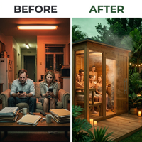 Thermory MOD6 Traditional Social Sauna |6–8 Person|USA Made|Built for Connection, Relaxation & Shared Wellness — Before & After