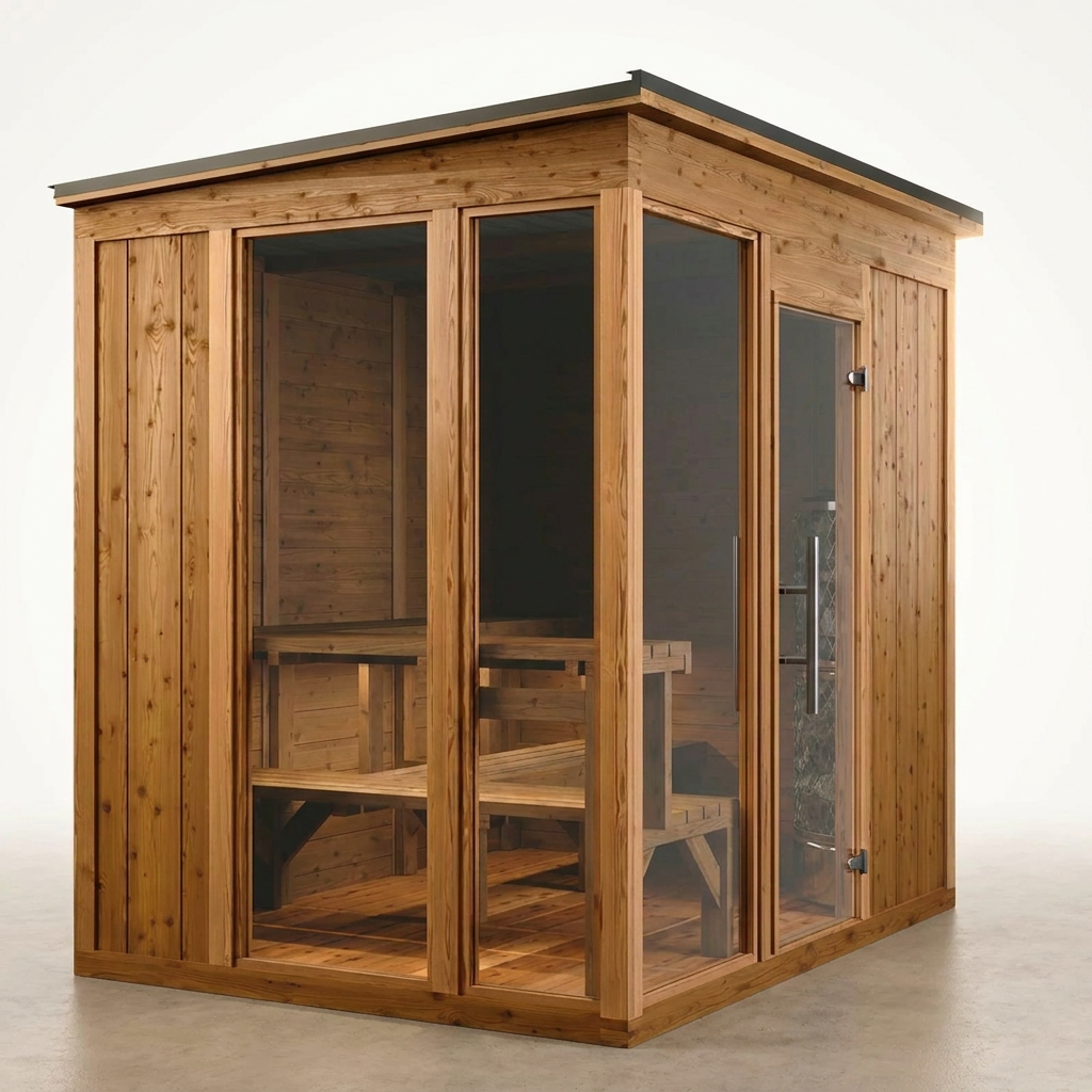 Thermory MOD6 Traditional Social Sauna |6–8 Person|USA Made|Built for Connection, Relaxation & Shared Wellness — Studio Shot