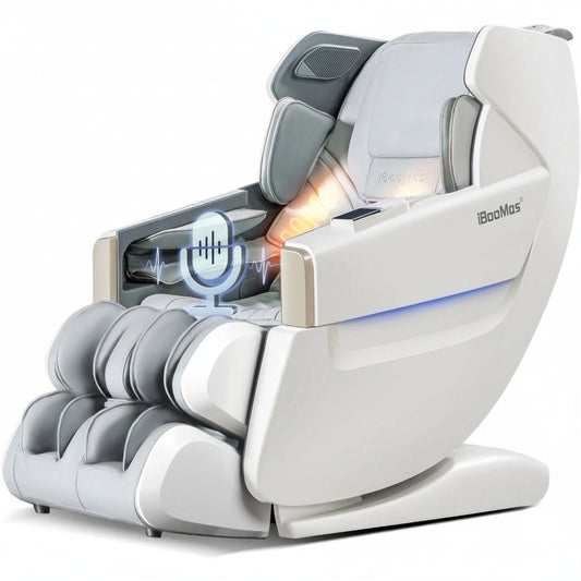 4D Full Body Massage Chair Zero Gravity Shiatsu Recliner,Sl Track Massage Chair with Heating,Leg Auto Extension,Bluetooth,Ai Voice and APP Controller,White cold plunge tub for home recovery - Narrow Gate Wellness