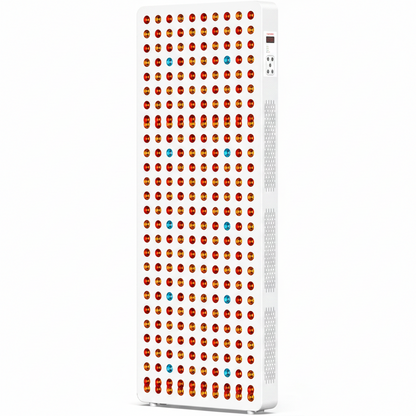 Red Light Therapy Full Body Panel, 480/630/660/810/830/850/1060Nm 7 Wavelengths Blue Red near Infrared Light Device with 300 Dual Chip Clinical Grade Leds, Remote Control, Timer, BO-1500