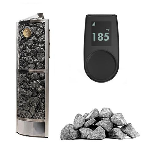 IKI Corner Series 9kW Sauna Heater Package cold plunge tub for home recovery - Narrow Gate Wellness